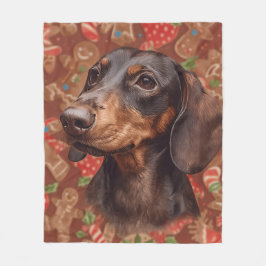 Dachshund christmas fleecefilt