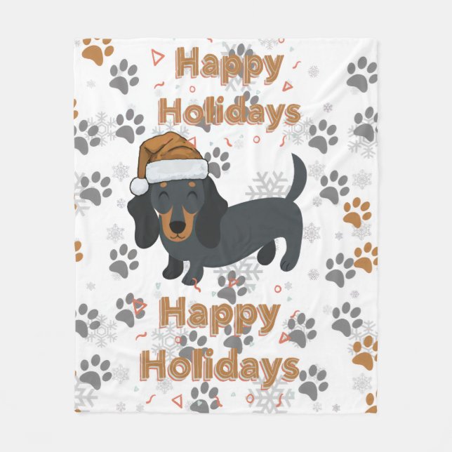 Dachshund christmas fleecefilt (Framsidan)