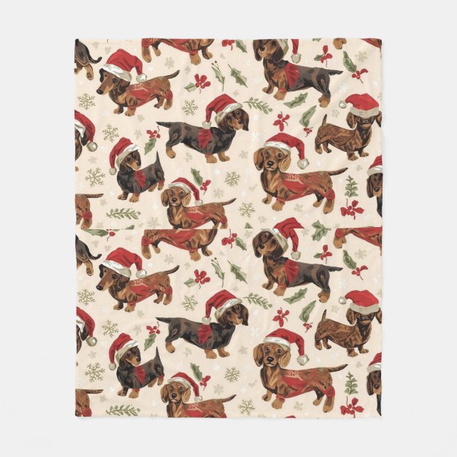 Dachshund christmas fleecefilt (Framsidan)