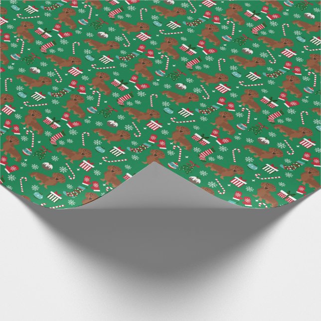 Dachshund christmas hund presentpapper (Hörn)