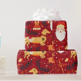 Dachshund christmas-inslagning papper presentpapper