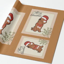 Dachshund christmas-inslagning papper presentpapper