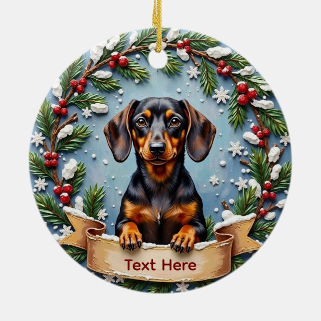 Dachshund Christmas Ornament (Baksidan)