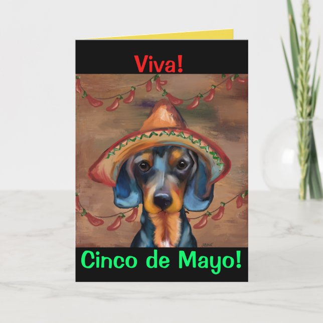 Dachshund Cinco de Mayo Kort (Framsida)