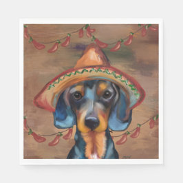 Dachshund Cinco de Mayo Pappersservett
