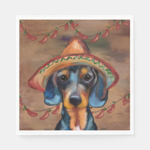 Dachshund Cinco de Mayo Pappersservett