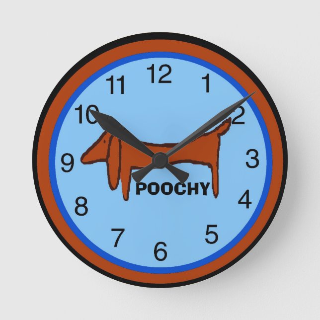Dachshund Clock, redigera namn Rund Klocka (Framsida)