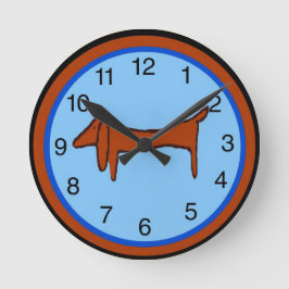 Dachshund Clock Rund Klocka