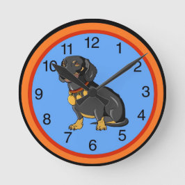 Dachshund Clock Rund Klocka