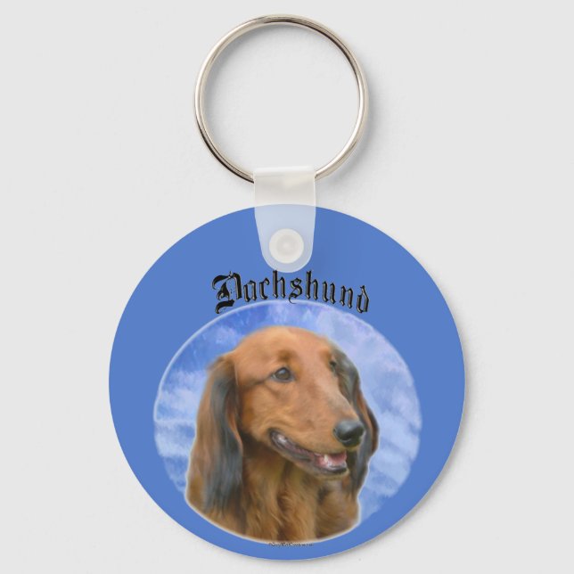 Dachshund Clouds Keychain Nyckelring (Framsida)