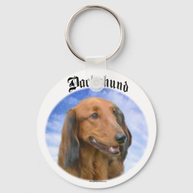 Dachshund Clouds Keychain Nyckelring (Framsida)
