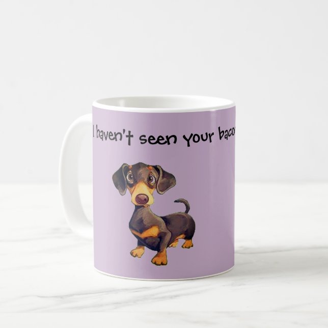 Dachshund Coffee Mugg Funny Wiener Hund Gift (Framsida vänster)