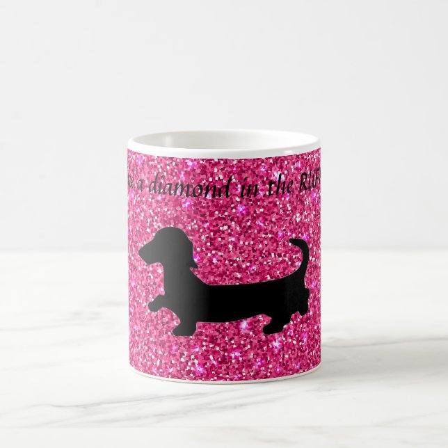 Dachshund Coffee Mugg Glitter Wiener Hund Gift Mug (Center)