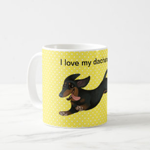 Dachshund Coffee Mugg Polka Dot Wiener Hund Kopp