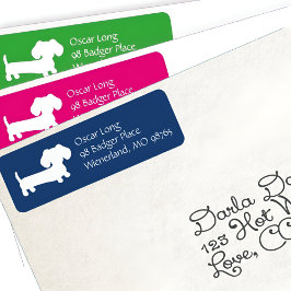 Dachshund Colorful Mailing Adressetiketters Returadress Etikett