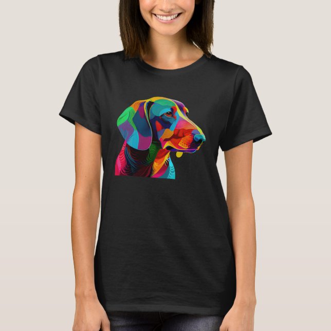Dachshund  Colorful Pop Dachshund T Shirt (Framsida)
