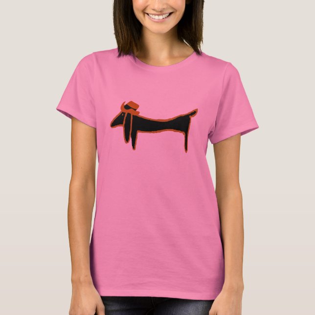 Dachshund Cowboy T Shirt (Framsida)