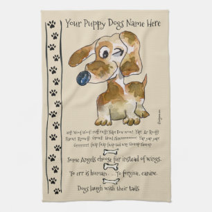 Dachshund Crossbreed Tecknad hund Quotes Kitchen Kökshandduk