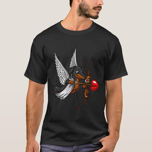Dachshund Cupid T Shirt (Framsida)