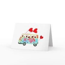 Dachshund Cupider I Deras Kärleksbil På Alla Hjärt