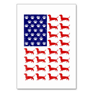 Dachshund - Cute American Flagga 4:e juli Bordsnummer