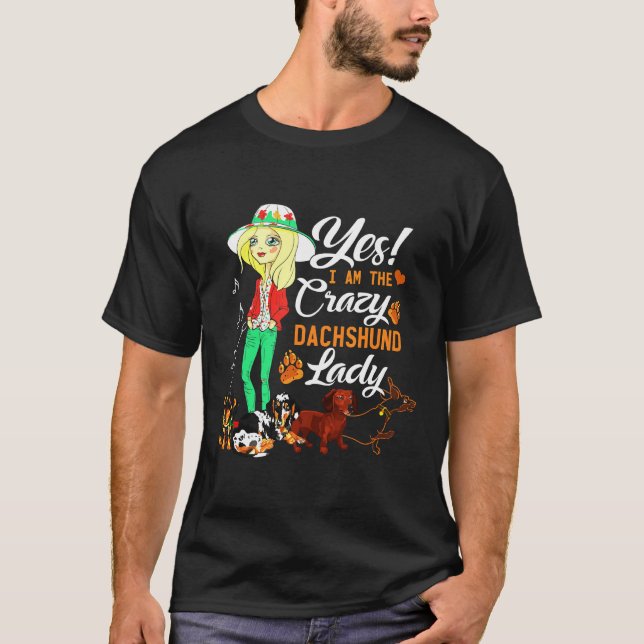 Dachshund Cute Animals, hundägare T Shirt (Framsida)