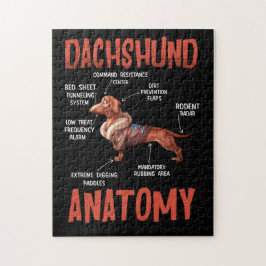Dachshund Cute for Wiener Doxie Älskare Anatomy Pussel