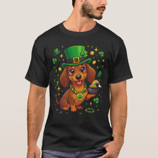 Dachshund Cute Lucky St Patty Wiener Dog Irish Fun T Shirt