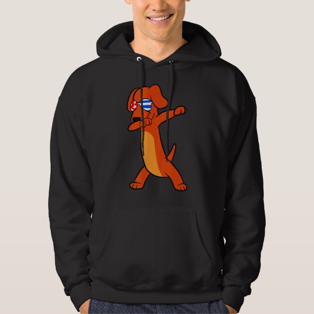 Dachshund Dabbing Wiener Hoodie (Framsida)