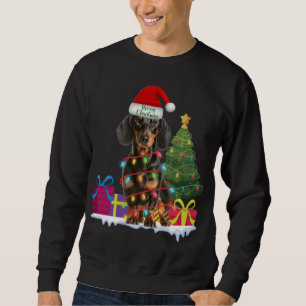 Dachshund dackel wiener hund ful christmas sweater lång ärmad tröja