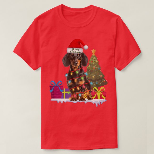 Dachshund dackel wiener hund ful christmas sweater t shirt (Design framsida)