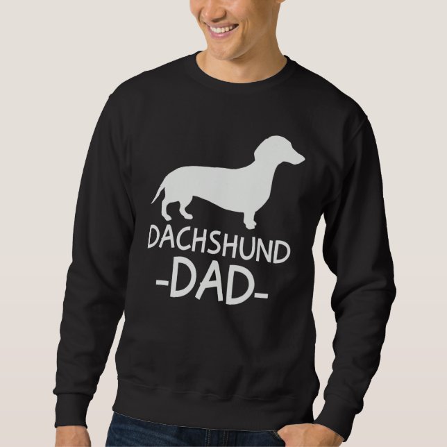 Dachshund Dad Weiner Weenie Apparel dog lover hold Lång Ärmad Tröja (Framsida)
