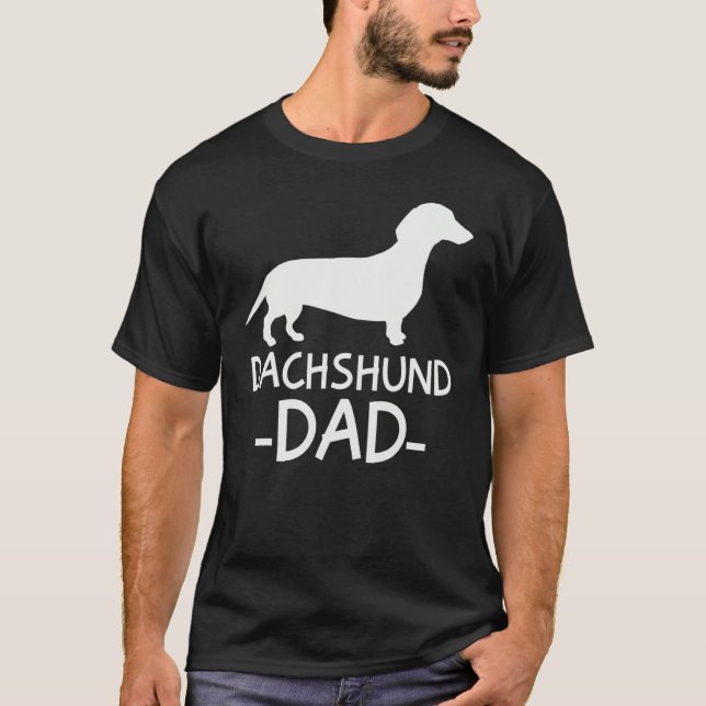 Dachshund Dad Weiner Weenie Apparel dog lover hold T Shirt (Framsida)