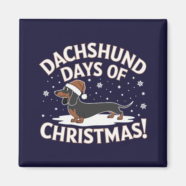 Dachshund-dagar jul!  magnet (Framsidan)