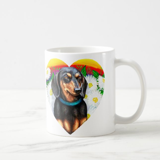 Dachshund Daisy Patch B&T Kaffemugg (Höger)