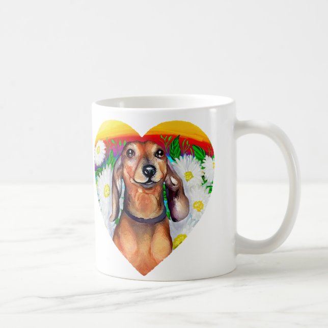 Dachshund Daisy Patch Kaffemugg (Höger)