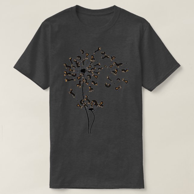 Dachshund Dandelion T Shirt (Design framsida)