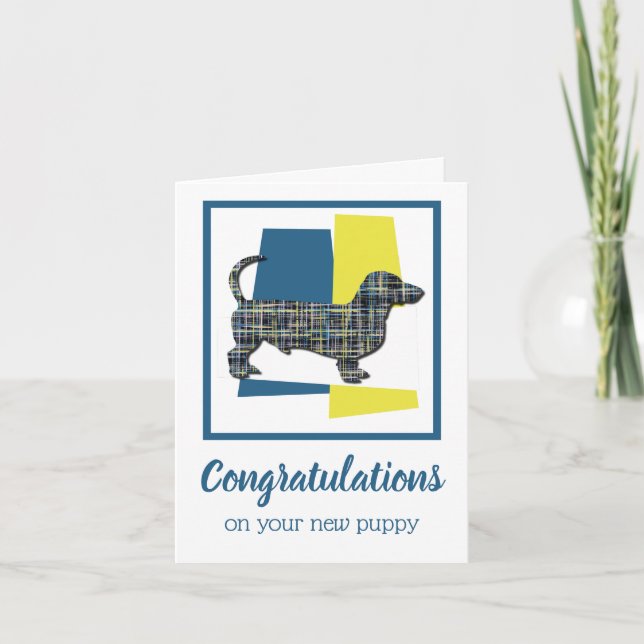 Dachshund Daxie Puppy Hund Grattiss Card Kort (Framsida)