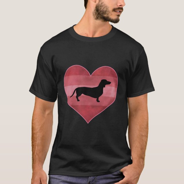 Dachshund Day He Kärlek T Shirt (Framsida)