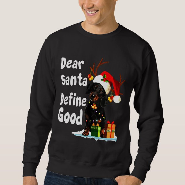 Dachshund Define Lång Ärmad Tröja (Framsida)