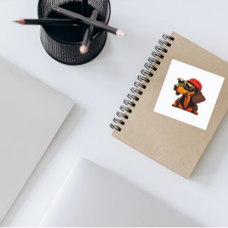 Dachshund-dekaler för Dachshund älskare Fyrkantigt Klistermärke