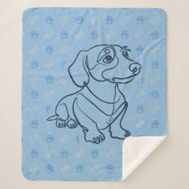 Dachshund Dekorativ Linje Konst Mönster