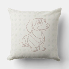 Dachshund Dekorativ Linje Konst Mönster Kudde