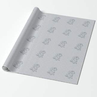 Dachshund Dekorativ Linje Konst Mönster Presentpapper