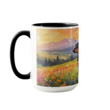 Dachshund Delight Mugg, Whimsical Hund Elegance