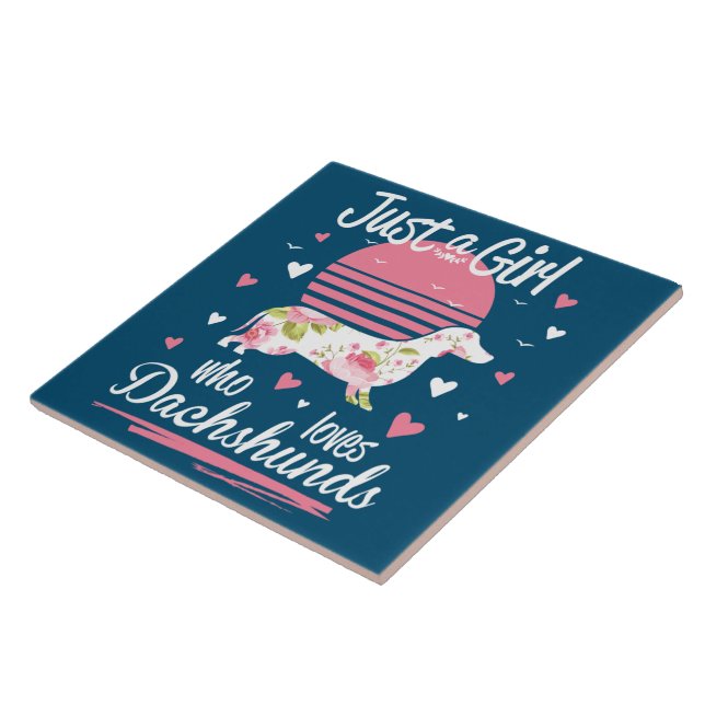 Dachshund Design, bara en flicka som Kärlek Dachsh Kakelplatta (Sidan)