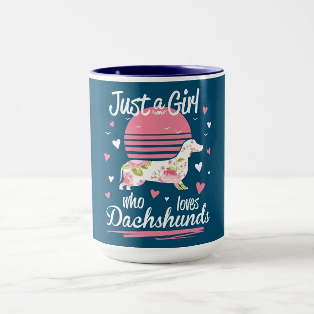 Dachshund Design, bara en flicka som Kärlek Dachsh Mugg (Center)