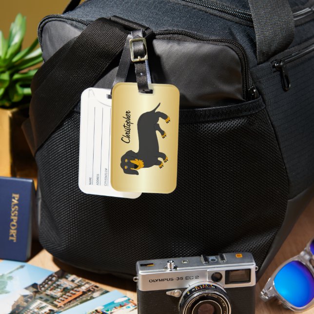 Dachshund Design Personlig Bagagebricka (Framsida & Baksida)