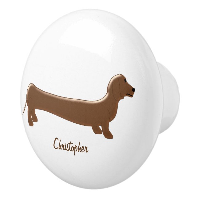 Dachshund Design Personlig Knopp (Höger)