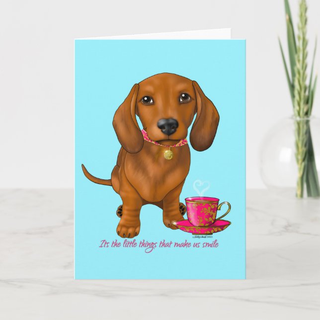 Dachshund dess lilla sak... kort (Framsida)
